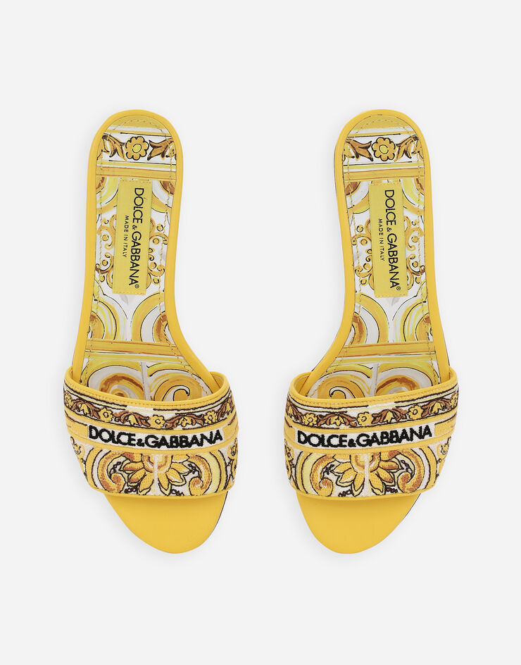 Dolce & Gabbana Sliders with embroidered majolica pattern Print CQ0571AV804