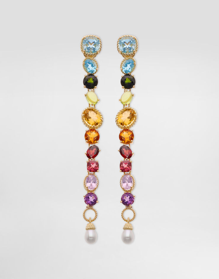 Dolce & Gabbana Rainbow Earrings 18-carat yellow gold and multicolored gems Gold WEQB2GWMIX1
