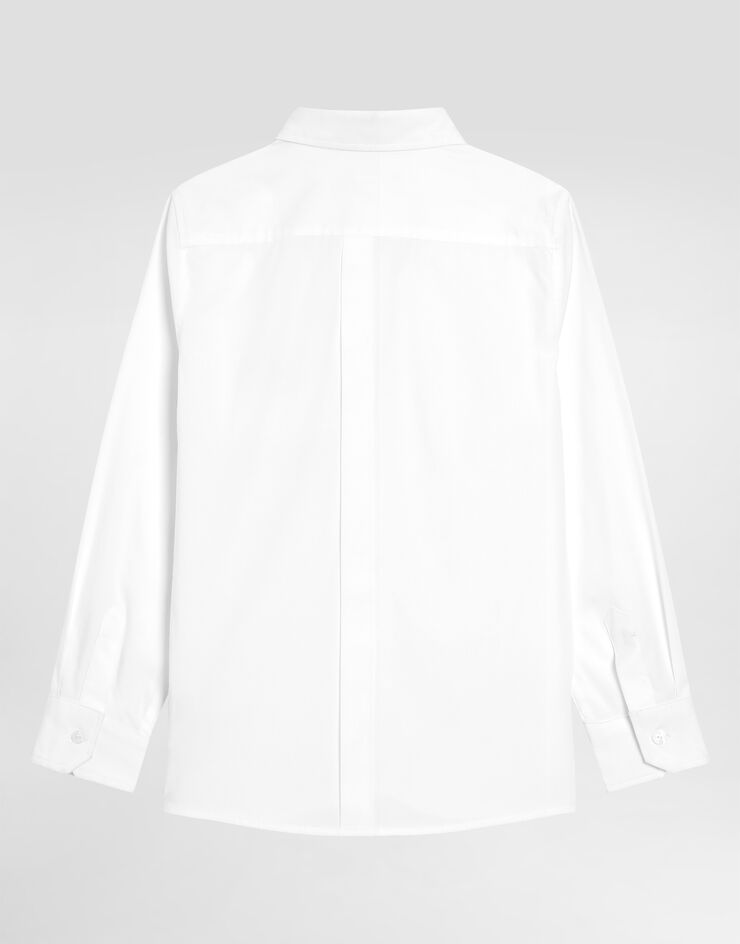 DolceGabbanaSpa Stretch poplin shirt with logo tag White L43S75FUEAJ