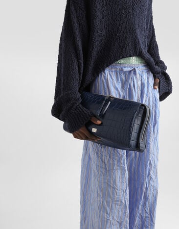 Dolce & Gabbana Vittoria alligator crossbody bag Denim BM2190A2T69