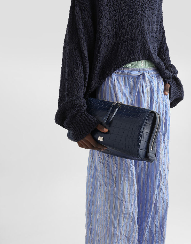 Dolce & Gabbana Vittoria alligator crossbody bag Denim BM2190A2T69