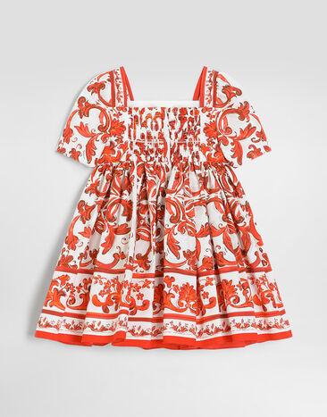 Dolce & Gabbana Majolica-print poplin dress Multicolor L24DT9G7P4N