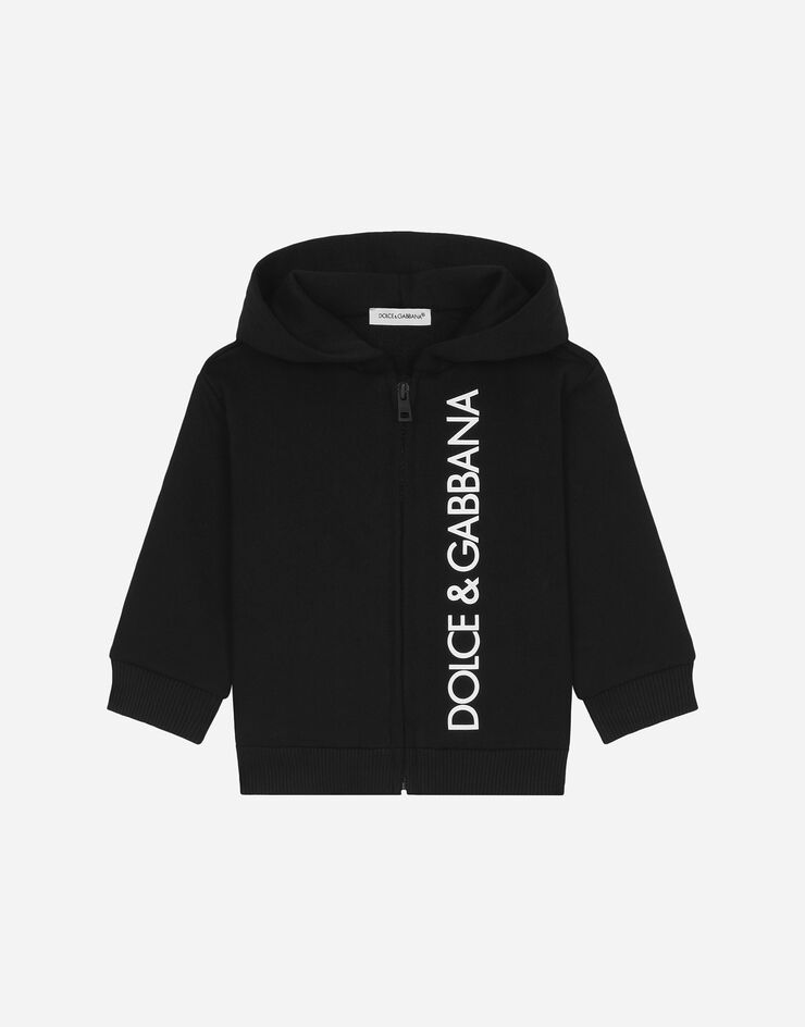 Dolce & Gabbana Sudadera con capucha y estampado del logotipo Negro L1JWJPG7KU9