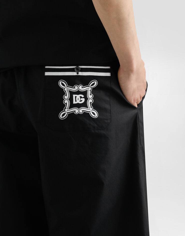 Dolce & Gabbana 徽标提花棉质百慕大短裤 黑 GV37ATGI960