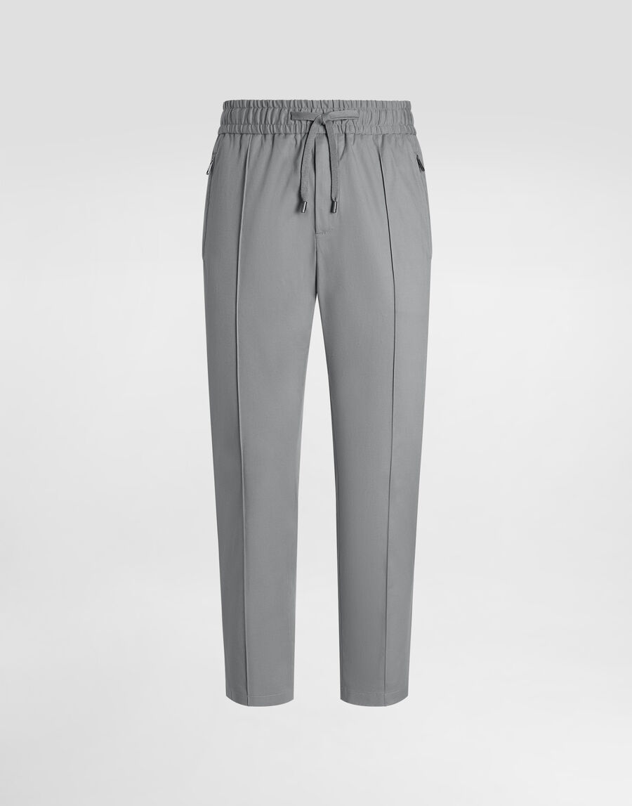 Cotton gabardine jogging trousers