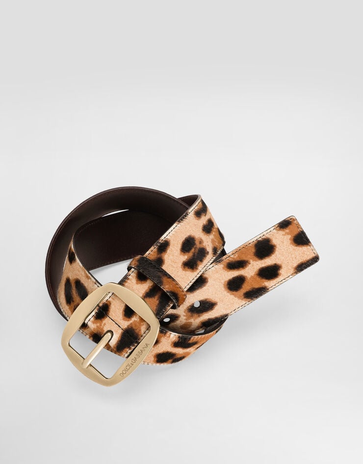 Dolce & Gabbana Calf belt with leo print Print BE4609AV769