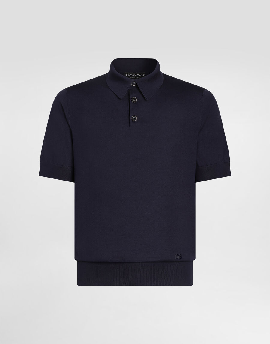 Silk polo shirt