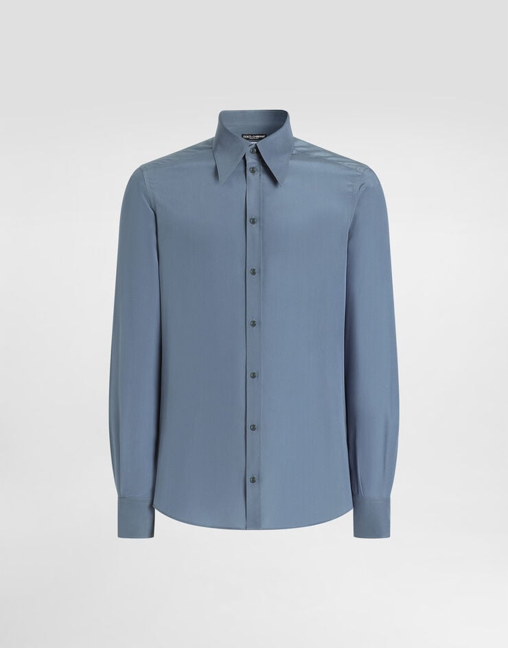 Dolce & Gabbana Silk crêpe de chine gold shirt Azure G5NP9TFU1UQ