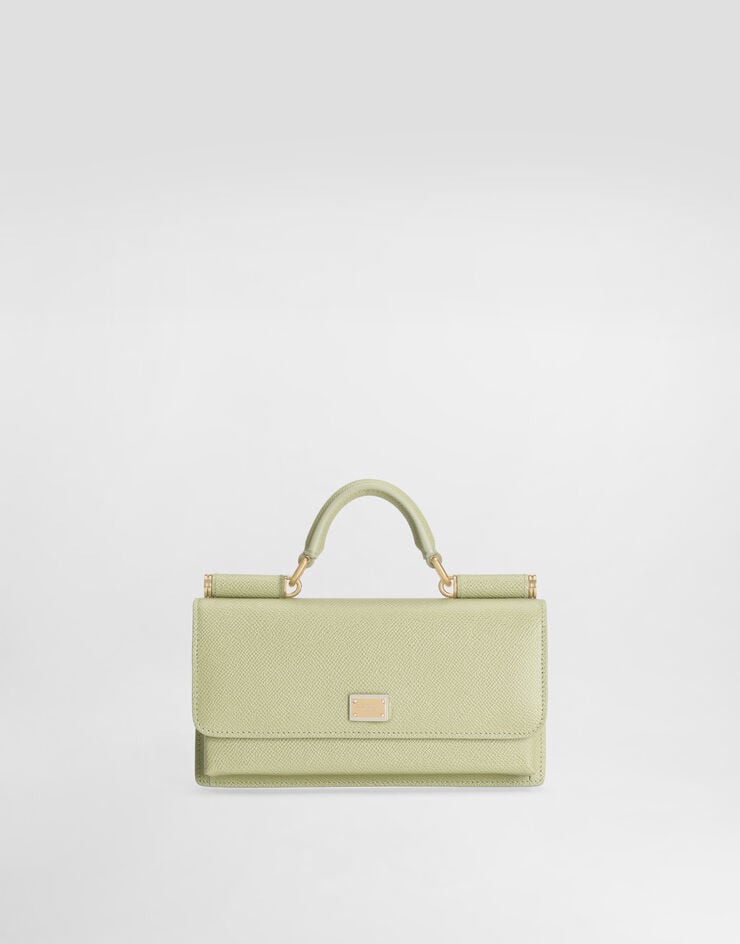 Dolce & Gabbana Dauphine calfskin phone bag Green BI3280A1001