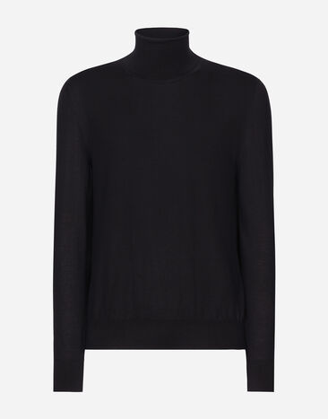 Dolce & Gabbana Jersey de cuello alto en cachemira y seda Negro GXW05TJFMEH