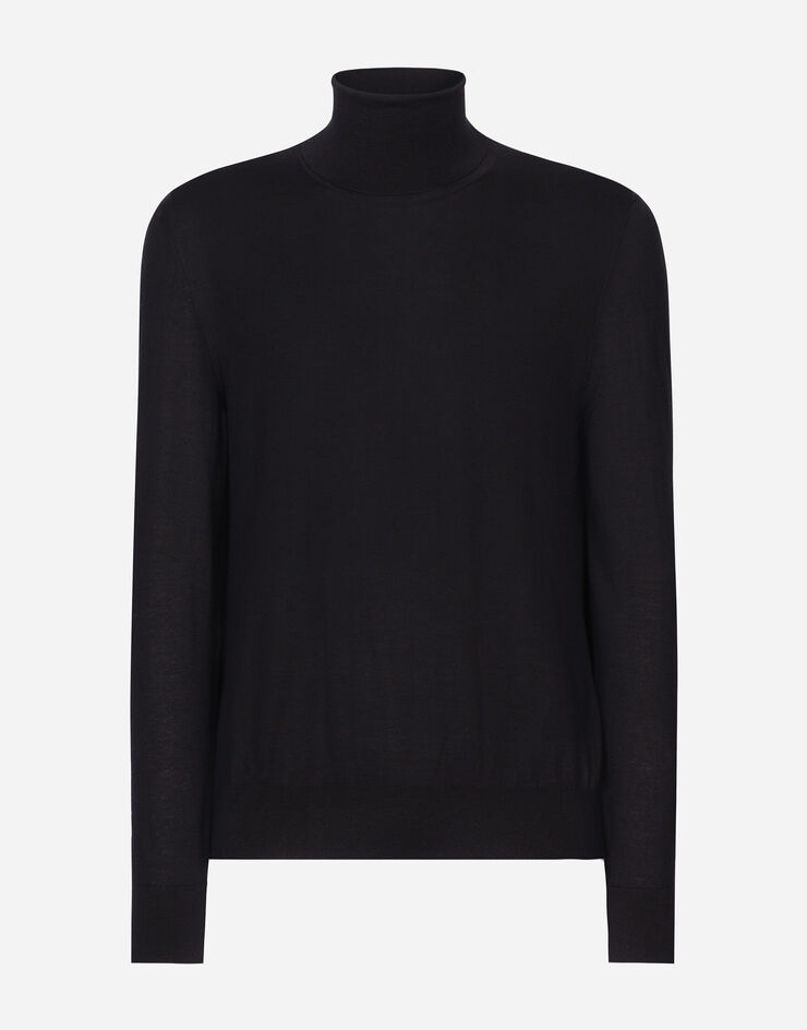 Dolce & Gabbana Jersey de cuello alto en cachemira y seda Negro GXW05TJFMEH