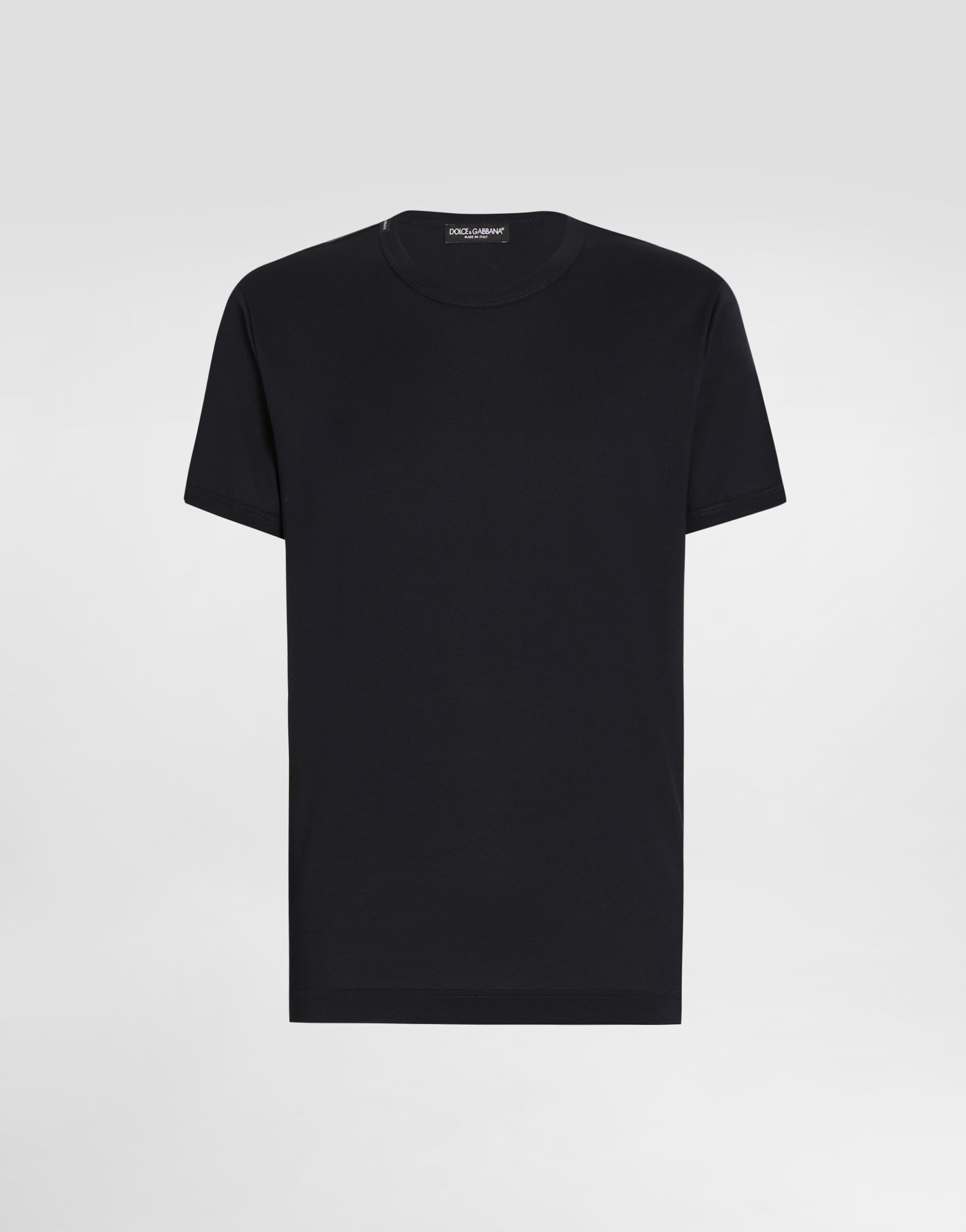 Tシャツ・カットソー DOLCE  GABBANA Men T Shirts G8QR7TG7JX7 N0000 black Short-sleeved T-shirt with DG logo print in Black for Men