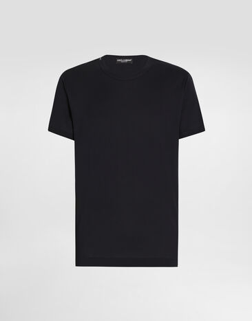 Dolce & Gabbana Cotton t-shirt with logo Blue G8JX7TFU7EQ