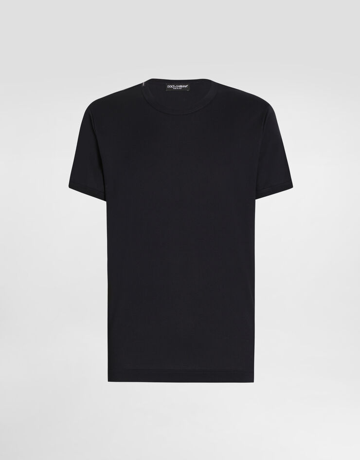 Dolce & Gabbana Cotton t-shirt with logo Blue G8JX7TFU7EQ