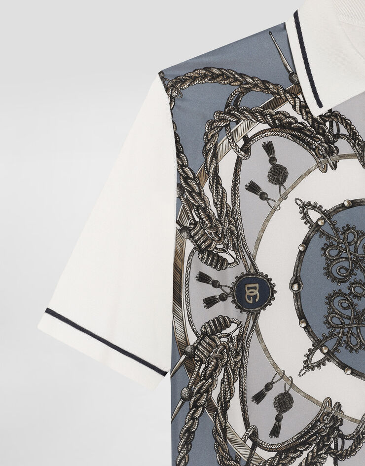 Dolce & Gabbana Silk and cotton shirt with twill Multicolor GXV90TJGMG3