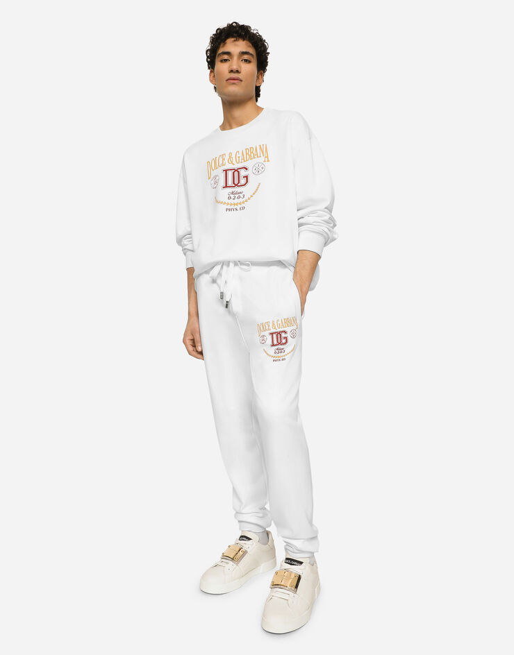 Dolce&Gabbana Свитшот из джерси с принтом логотипа DG белый G9AHSTG7J6A