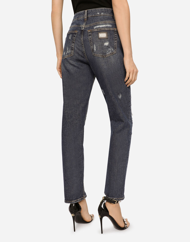 Dolce & Gabbana Jeans Boyfriend aus Denim mit Rissen Mehrfarbig FTCFPDG8ET5