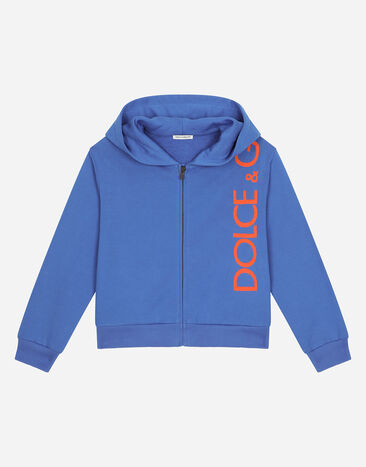 Dolce & Gabbana Kapuzensweatjacke mit Reißverschluss aus Jersey Logo Dolce&Gabbana Drucken L4JWITHS7NW