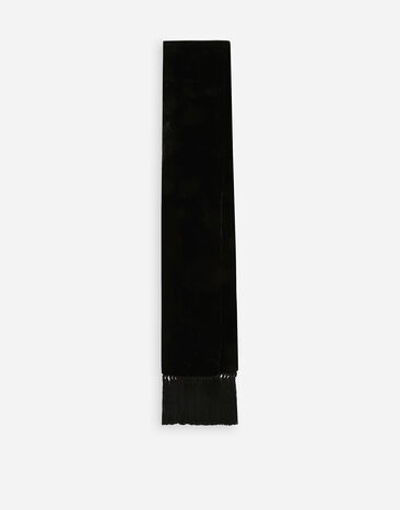Dolce & Gabbana Bufanda de terciopelo con flecos Negro GQ345EFUVI1
