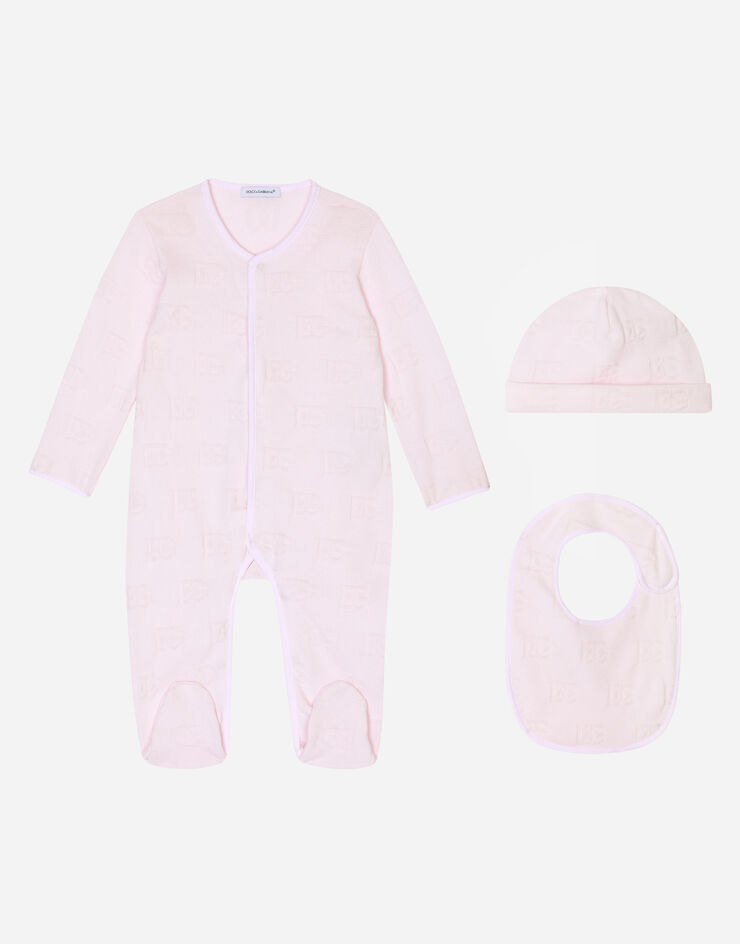 Dolce & Gabbana Set regalo 3 pezzi logo DG jacquard Rosa L1JG24G7EY9