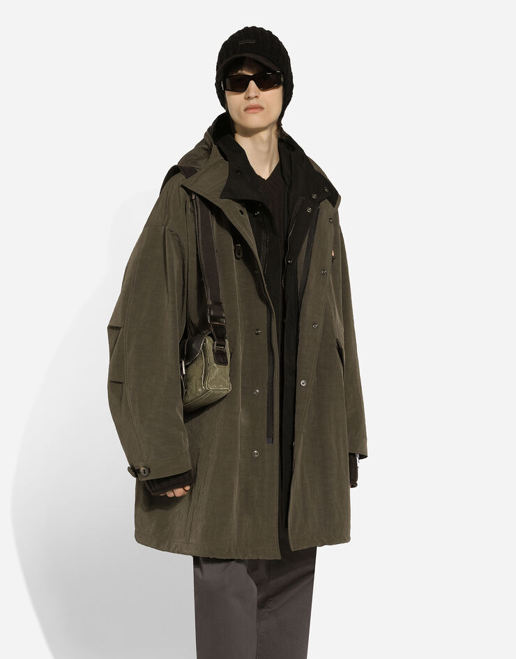 Dolce & Gabbana 科技帆布连帽无衬派克大衣 绿 G046KTFUS1W