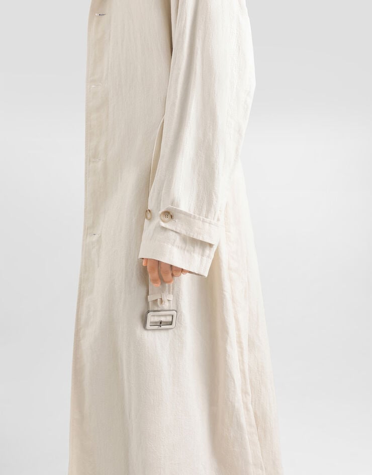 Dolce & Gabbana Cotton-linen trench coat with buttons White G058KTFUTDJ