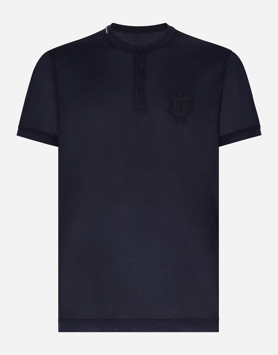 Silk granddad-neck T-shirt