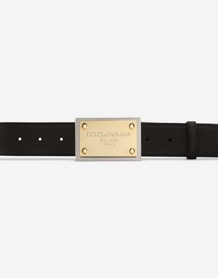 Dolce & Gabbana Grainy calfskin belt Black BC4676AY987
