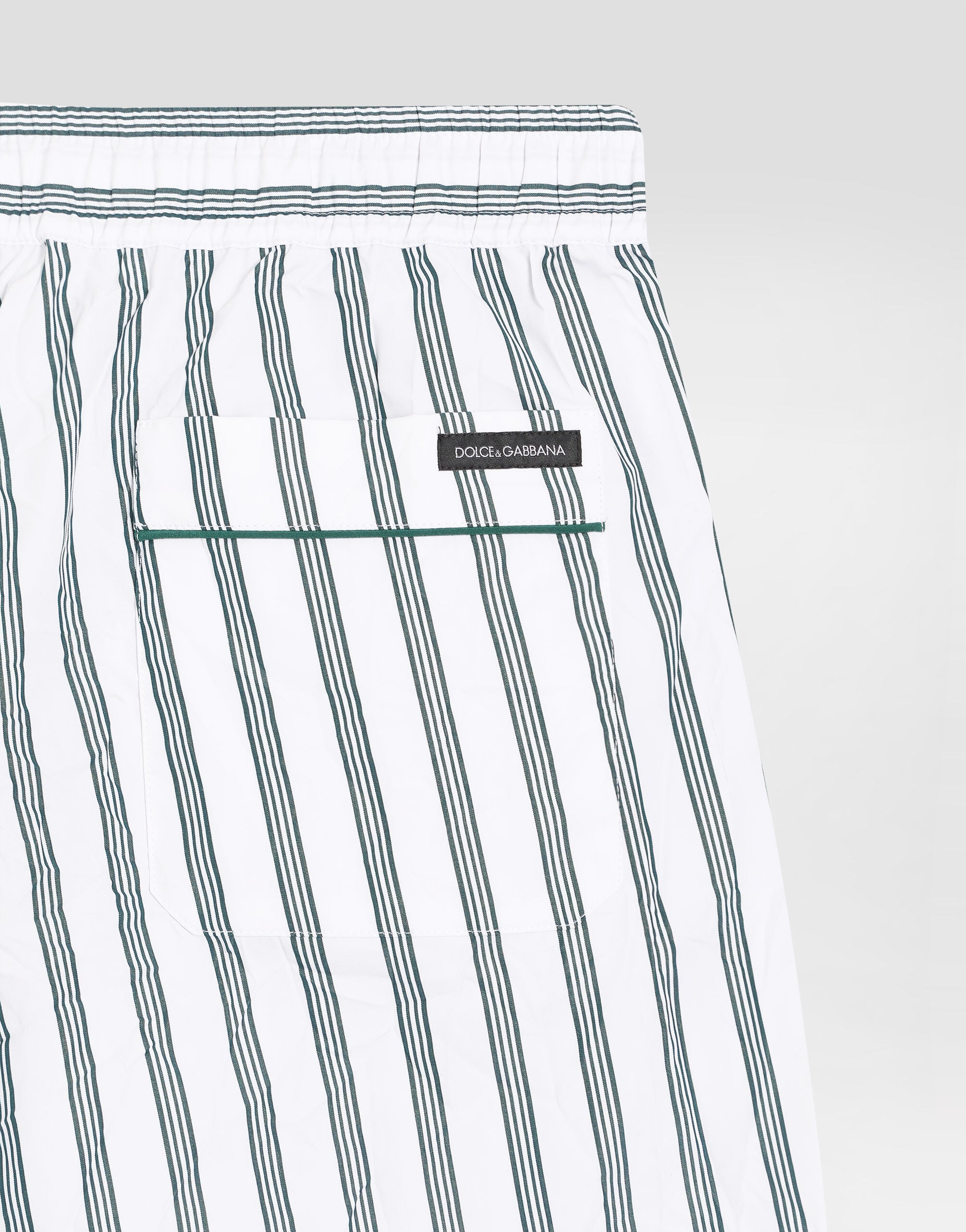 Crinkled striped poplin jogging boxers - thumbnail 3