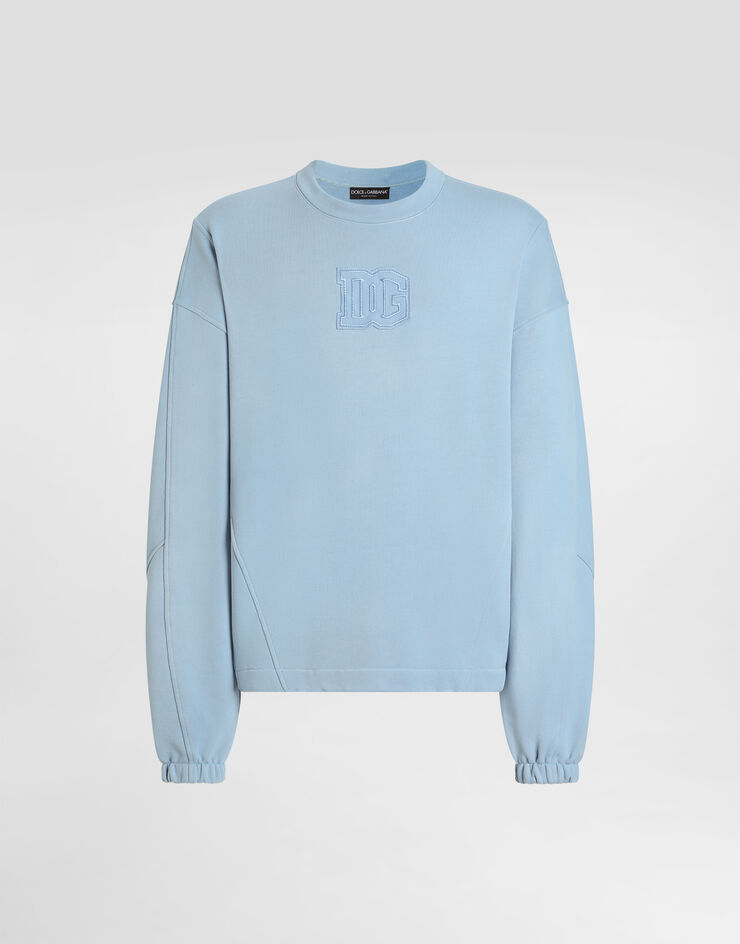 Dolce & Gabbana Treated cotton sweatshirt Azure G9CCXZG7P0W