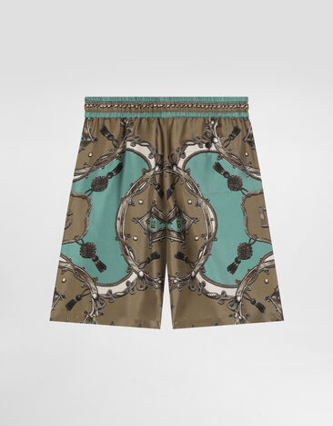 Dolce & Gabbana Cargo-print silk twill bermuda shorts Multicolor L44Q09HI12C