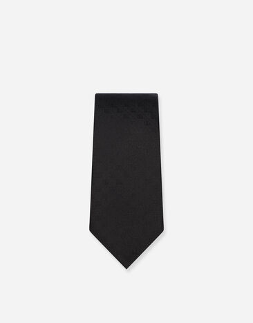 Dolce&Gabbana 8-cm silk jacquard blade tie with DG logo Black GT147EG0JQZ