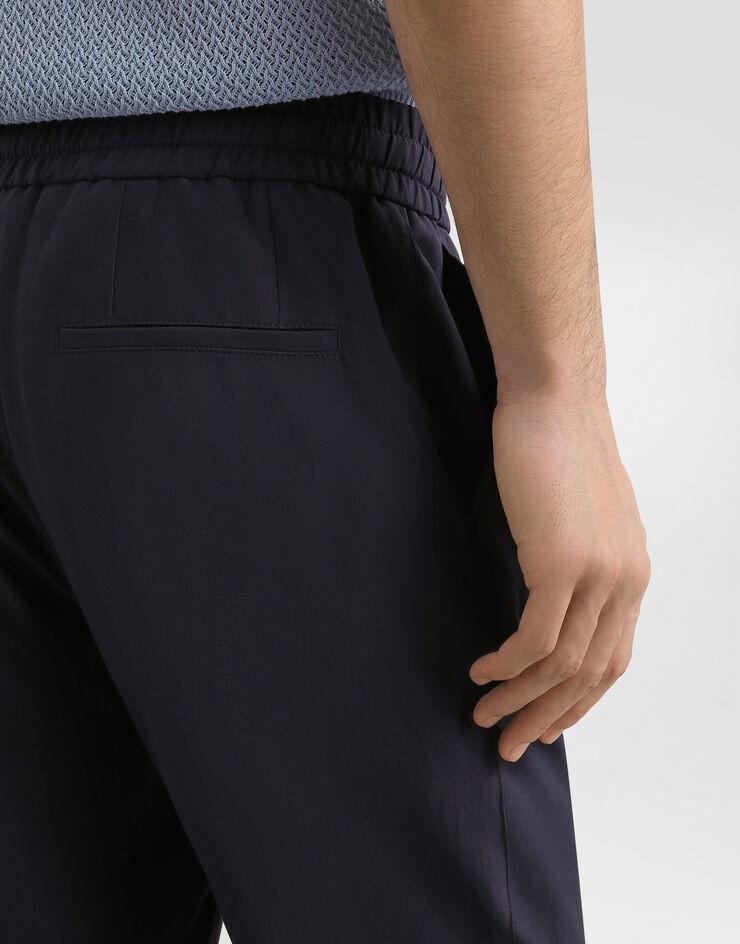 Dolce & Gabbana Silk and gabardine jogging trousers Blue GP03FTFUTAX