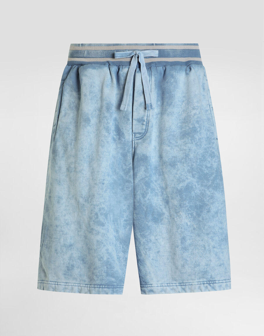 Treated jersey bermuda shorts
