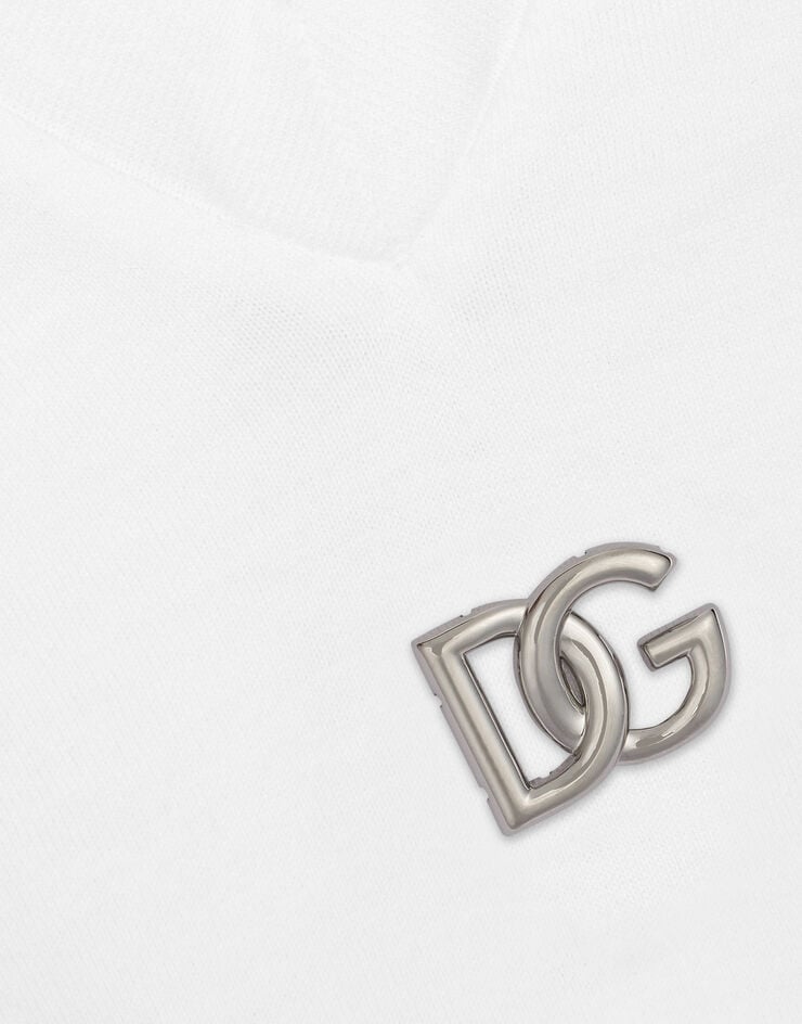 Dolce & Gabbana 매듭 디테일 & DG 로고 저지 티셔츠 화이트 F8Q57ZG7EOW
