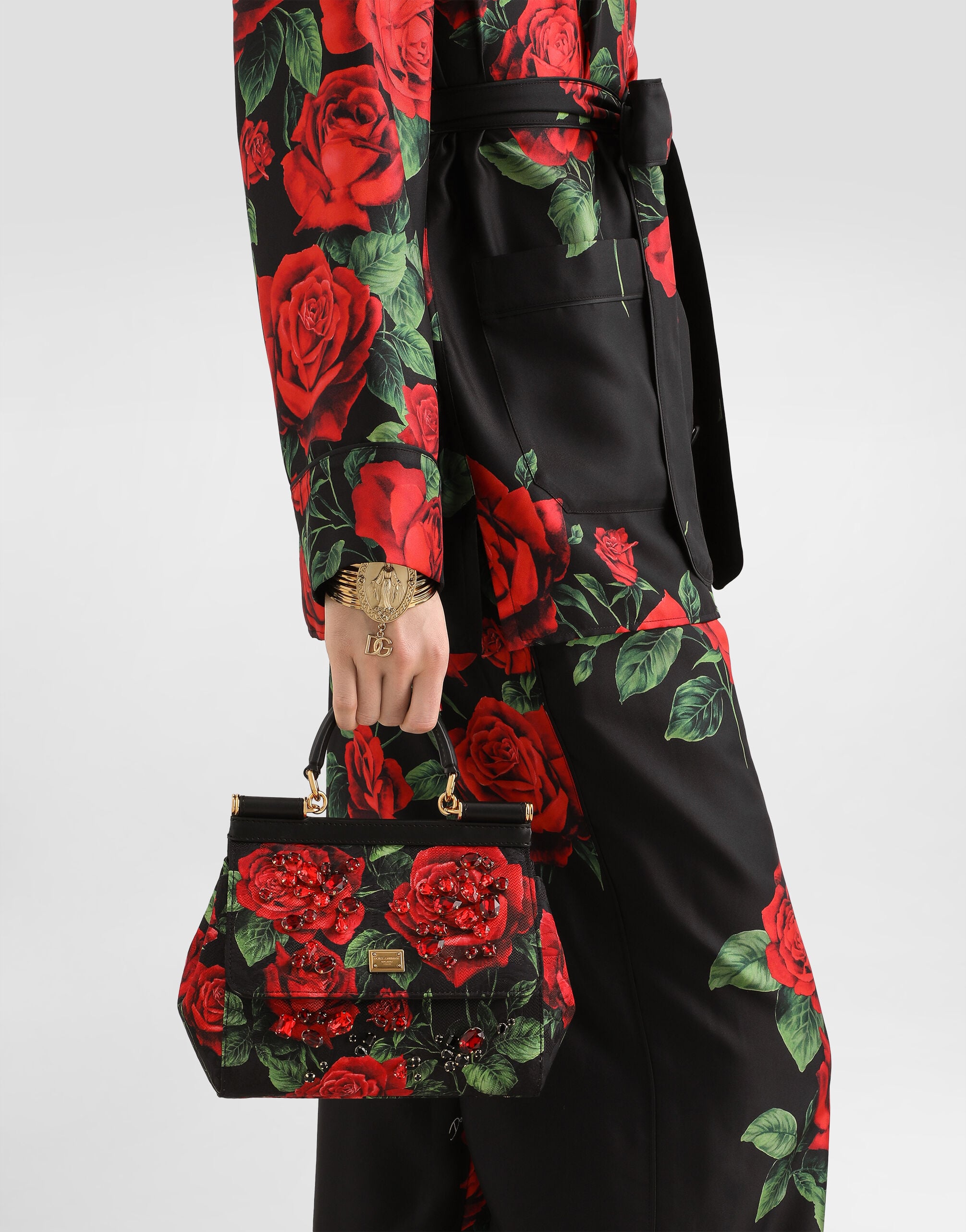 Small Sicily handbag with embroidered bezels in Multicolor for