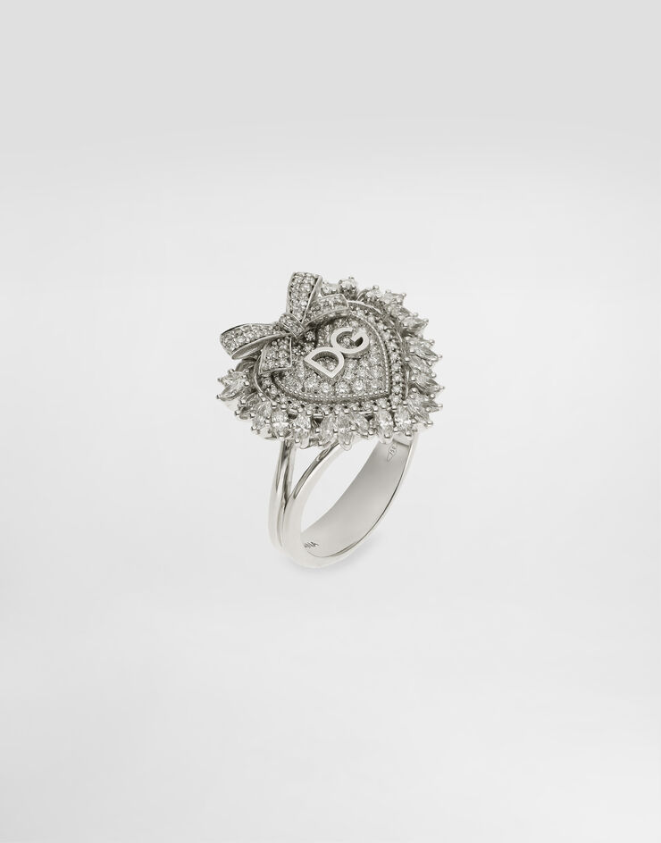 Dolce & Gabbana Devotion Ring 18-carat white gold and diamonds White WRND1KWWH01