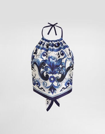 Dolce & Gabbana Haut en soie à imprimé majoliques Imprimé I7S09WHI1Y7