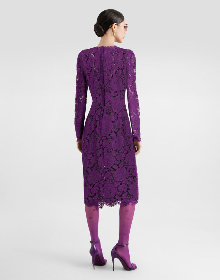 Dolce & Gabbana Cordonetto lace sheath dress Purple F6M0DTHLM7L