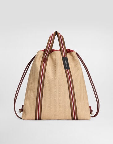 Dolce & Gabbana Essenza backpack in raffia Multicolor BM2692A0859