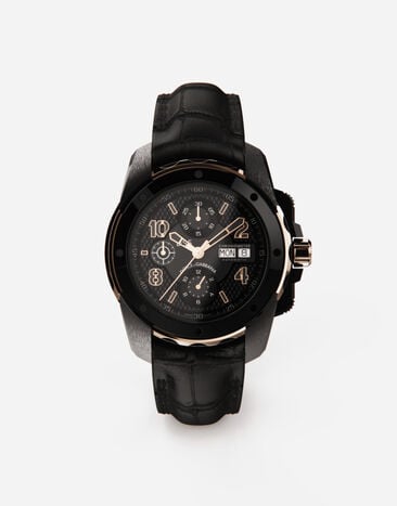 Dolce & Gabbana DS5 watch in red gold and steel with pvd coating Black WWJE1GWSB03