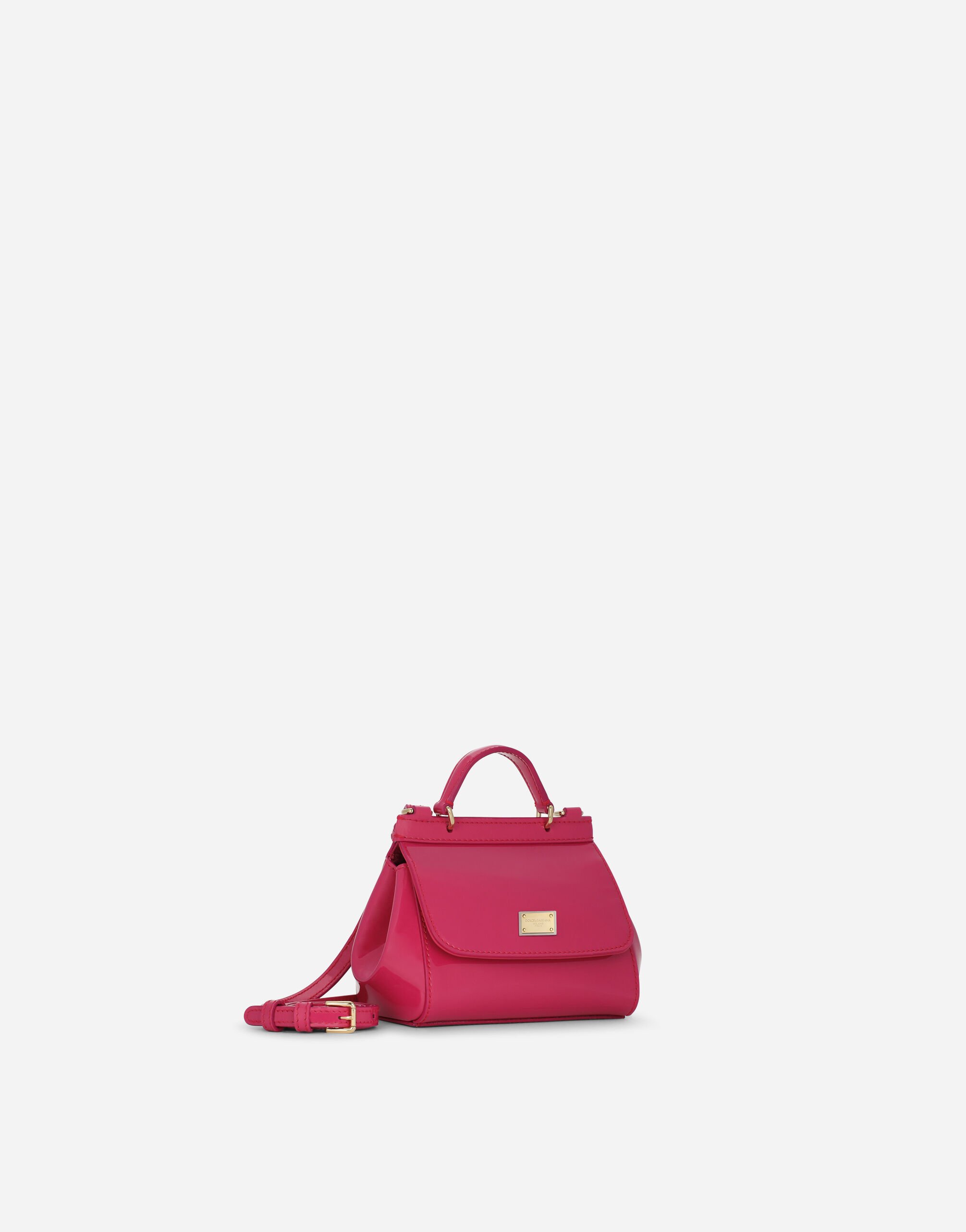 Patent leather mini Sicily bag in Pink for Girls Dolce Gabbana