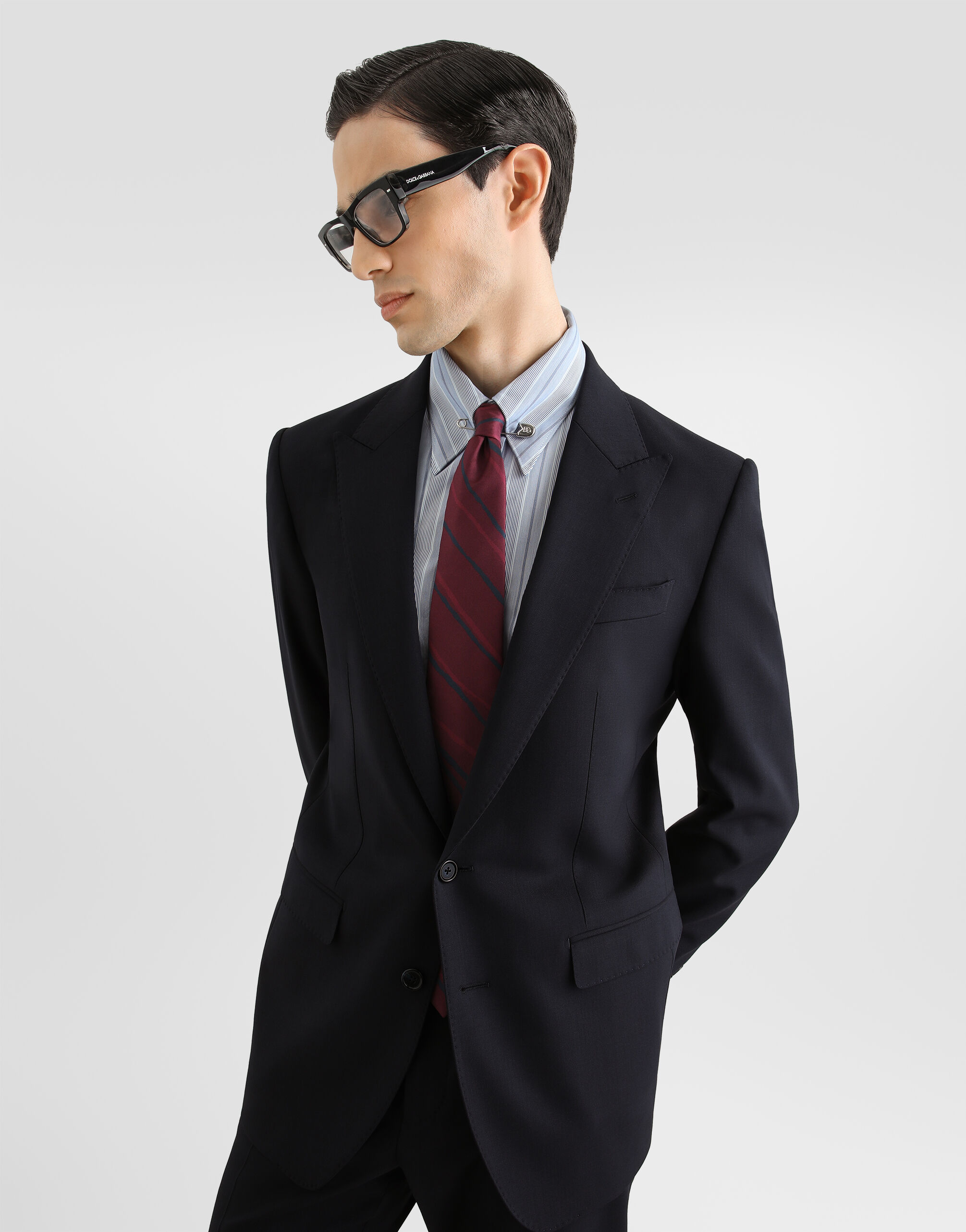 D&G スーツ 46 (IT) Single-breasted suit in wool and silk in Blue