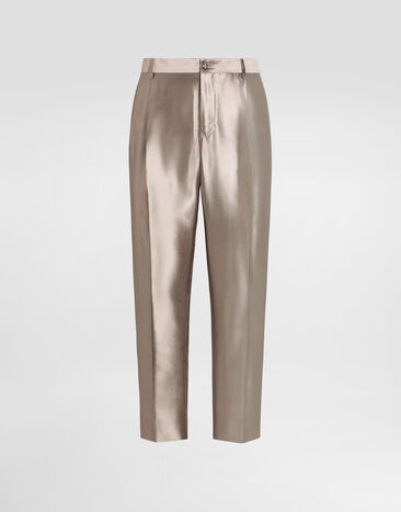Dolce & Gabbana Silk shantung trousers Beige GW0NETFU1L6