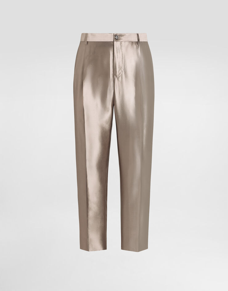 Dolce & Gabbana Silk shantung trousers Beige GW0NETFU1L6