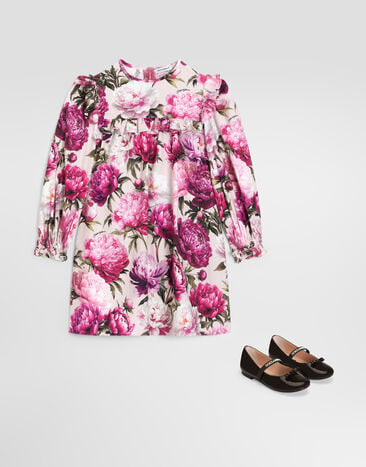 Dolce & Gabbana Peony-print cotton flannel dress Multicolor L54DW5G7QZV