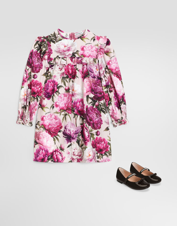 Dolce & Gabbana Peony-print cotton flannel dress Multicolor L54DW5G7QZV