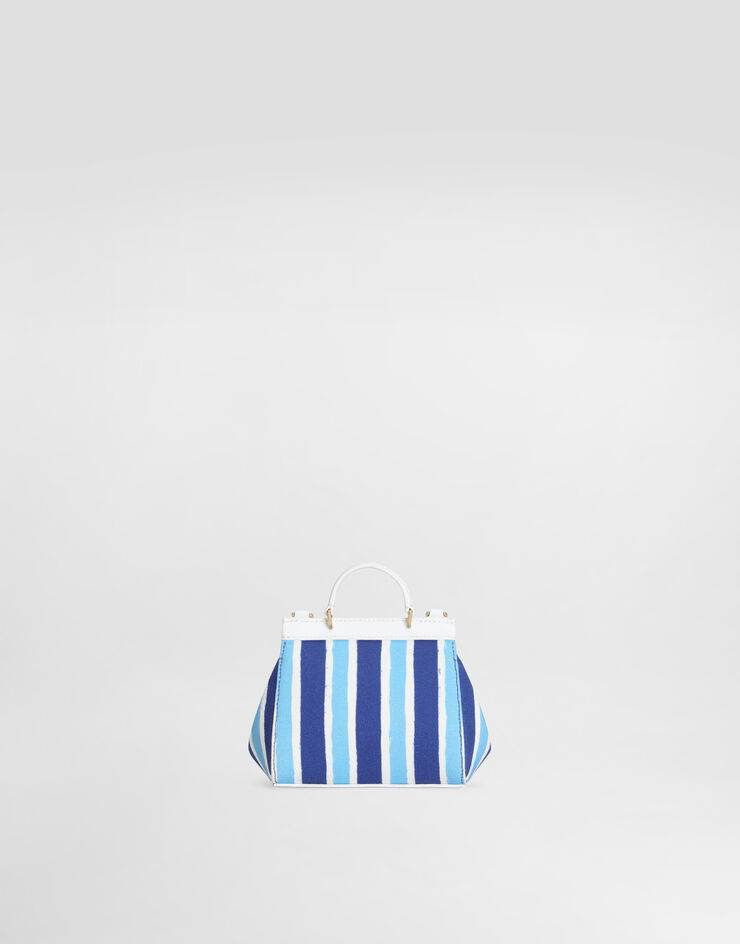 Dolce & Gabbana Canvas Sicily crossbody bag with striped print Azure EB0003AD591