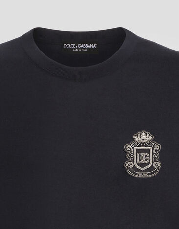 Dolce & Gabbana Smooth cotton pullover Dolce & Gabbana Smooth cotton pullover Blue GXX03ZJBCIU