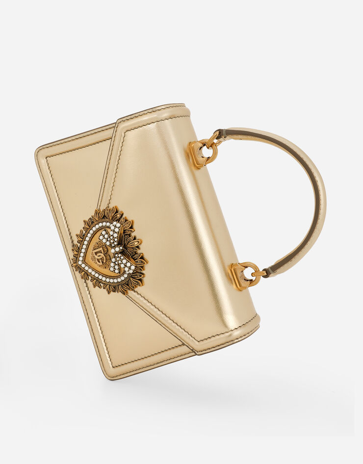 Dolce & Gabbana Small Devotion bag in nappa mordore leather Gold BB6711A1016